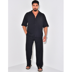 Ensemble fluide à rayures pantalon et chemise Ensemble fluide à rayures pantalon et chemise