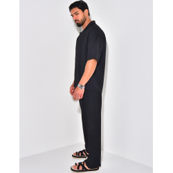 Ensemble fluide à rayures pantalon et chemise Ensemble fluide à rayures pantalon et chemise