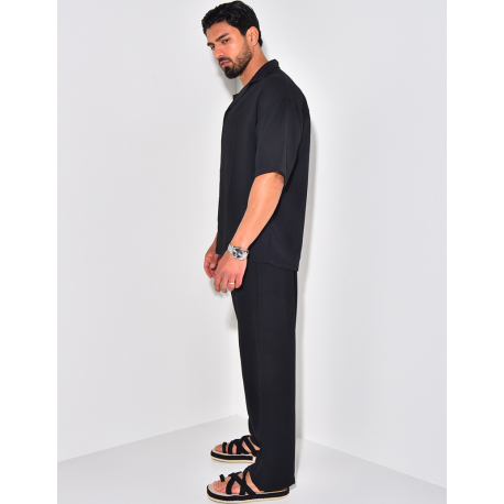 Ensemble fluide à rayures pantalon et chemise Ensemble fluide à rayures pantalon et chemise