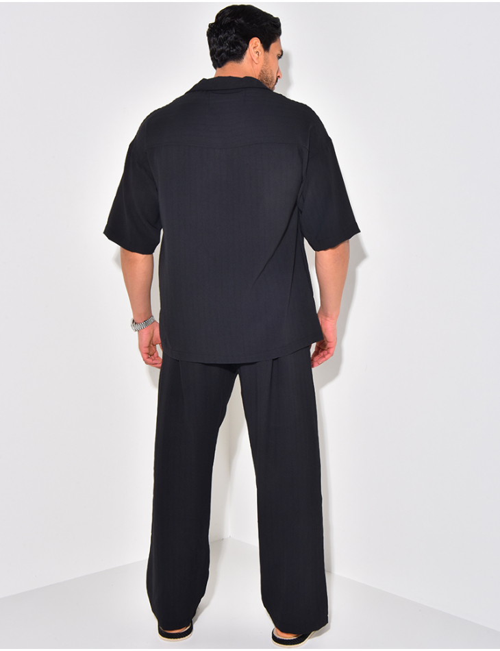 Ensemble fluide à rayures pantalon et chemise Ensemble fluide à rayures pantalon et chemise