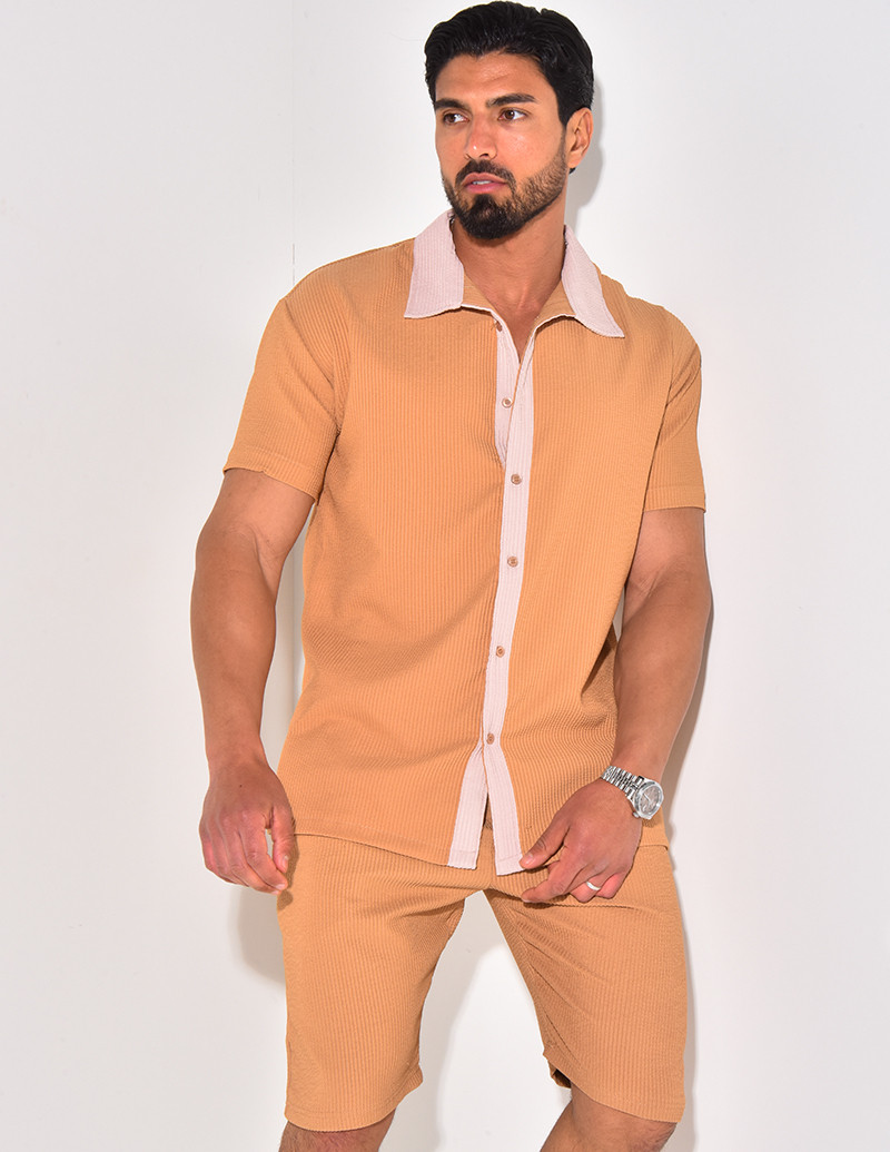 Ensemble haut et short bi color