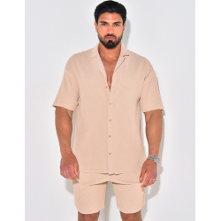 Ensmble short et chemise côtelé
