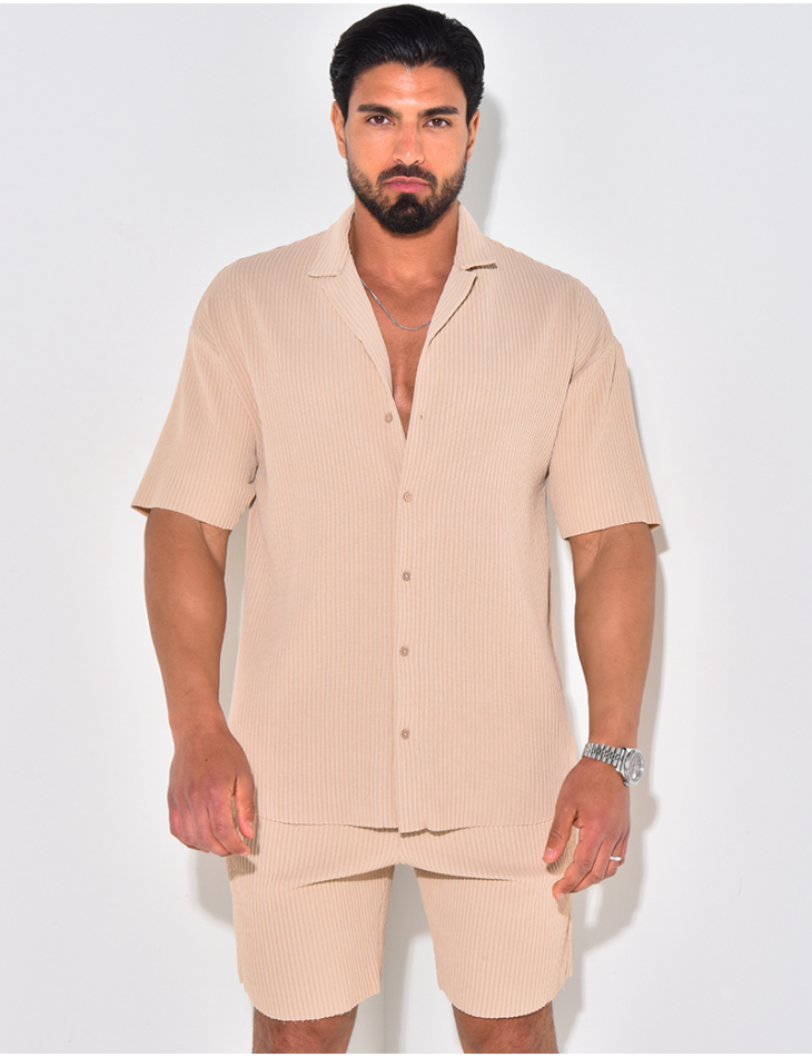 Ensmble short et chemise côtelé