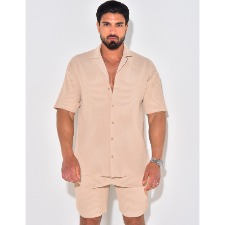 Ensmble short et chemise côtelé