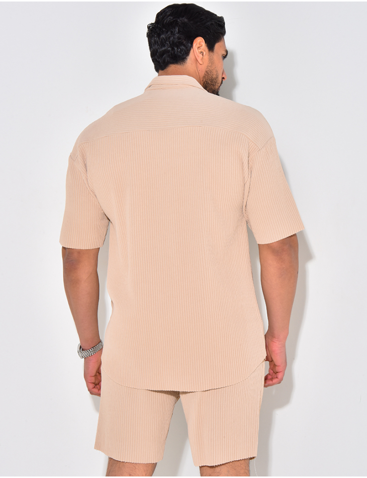 Ensmble short et chemise côtelé