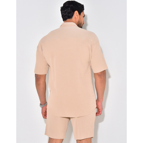 Ensmble short et chemise côtelé
