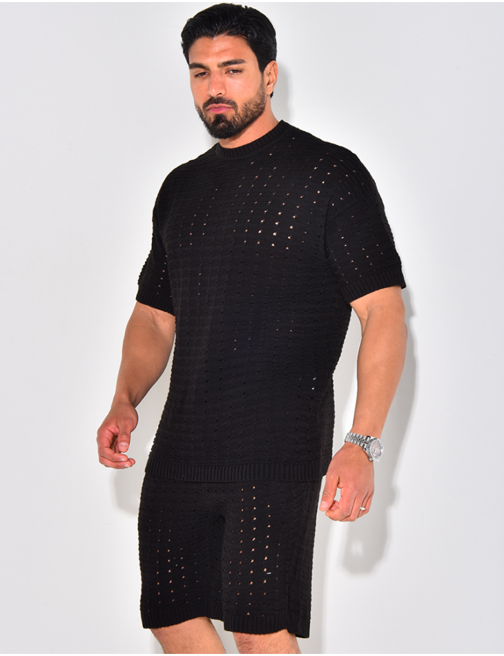Ensemble short et t-shirt ajouré Ensemble short et t-shirt ajouré