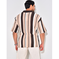 Polo ajouré à rayures