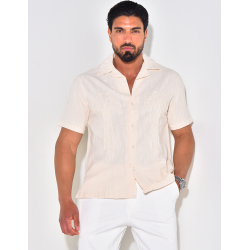 Chemise à motifs brodés en lin Chemise à motifs brodés en lin