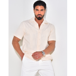 Chemise à motifs brodés en lin Chemise à motifs brodés en lin