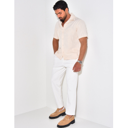 Chemise à motifs brodés en lin Chemise à motifs brodés en lin