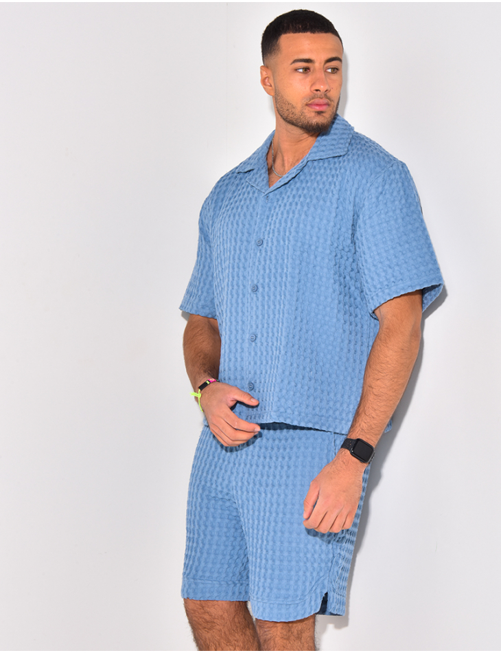 Ensemble short et chemise texturé Ensemble short et chemise texturé
