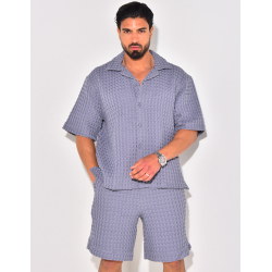 Ensemble short et chemise texturé Ensemble short et chemise texturé