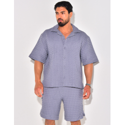 Ensemble short et chemise texturé Ensemble short et chemise texturé