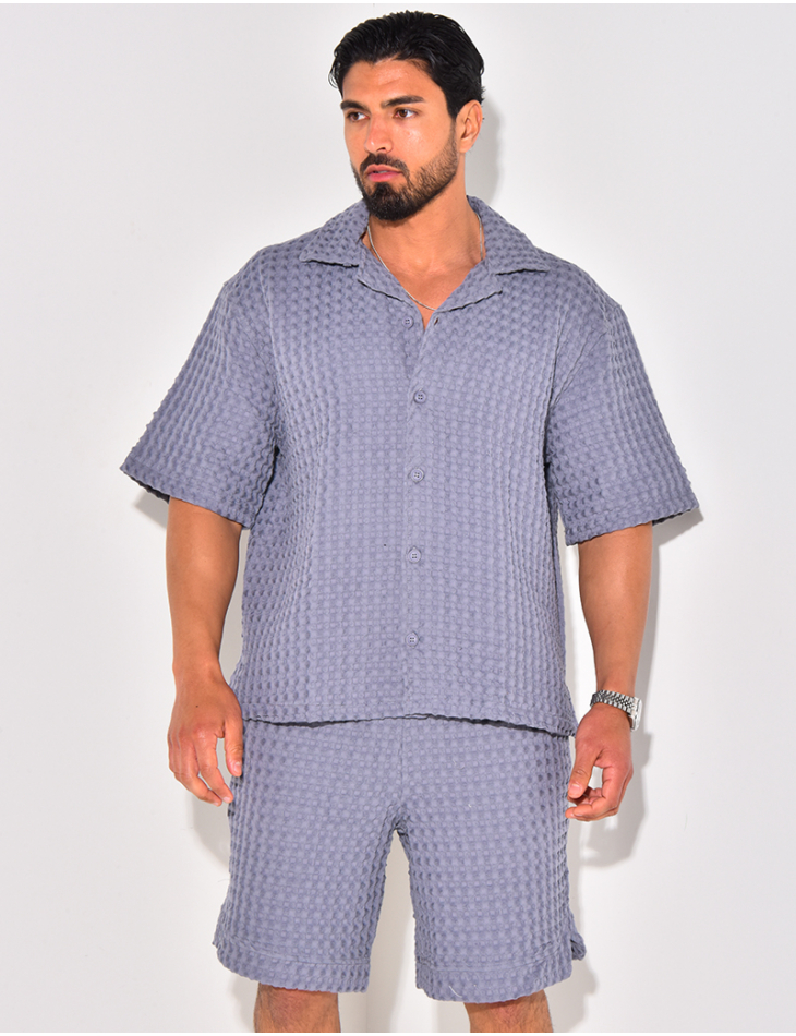 Ensemble short et chemise texturé Ensemble short et chemise texturé