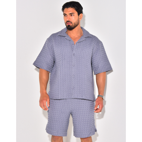 Ensemble short et chemise texturé Ensemble short et chemise texturé