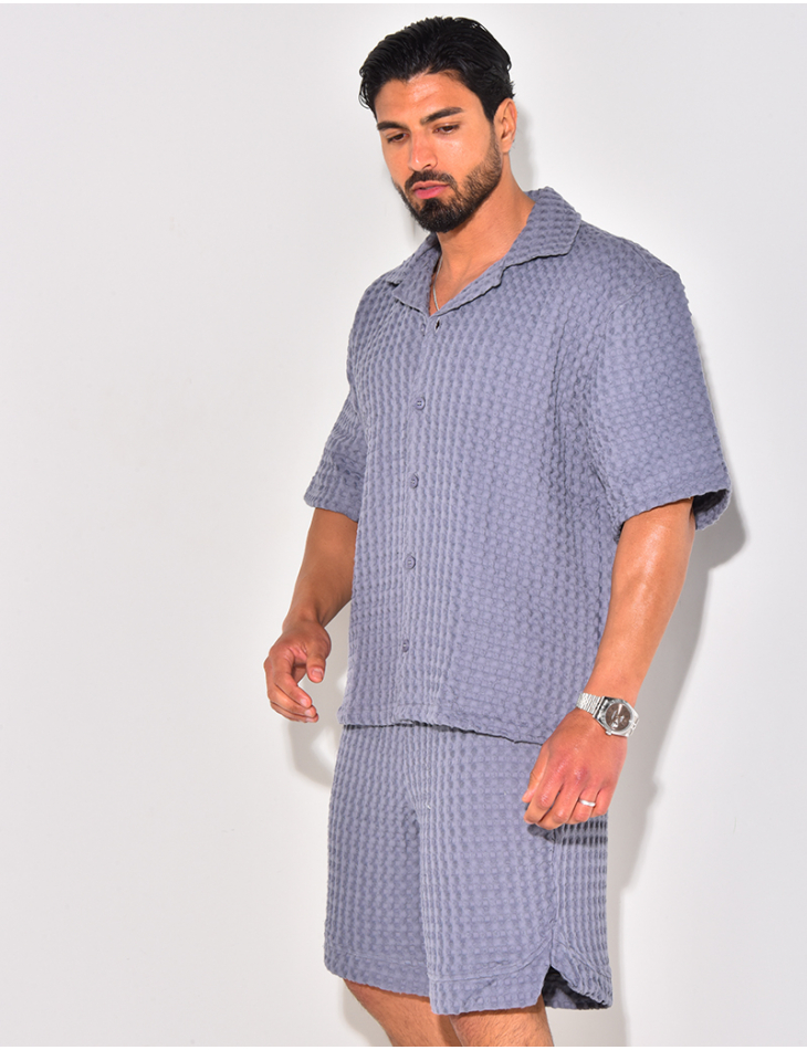 Ensemble short et chemise texturé Ensemble short et chemise texturé