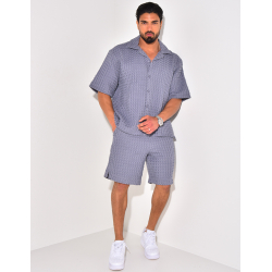 Ensemble short et chemise texturé Ensemble short et chemise texturé