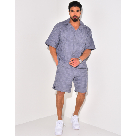 Ensemble short et chemise texturé Ensemble short et chemise texturé