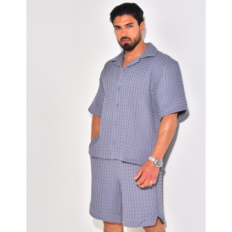 Ensemble short et chemise texturé Ensemble short et chemise texturé