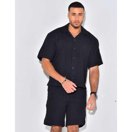 Ensemble short et chemise texturé Ensemble short et chemise texturé