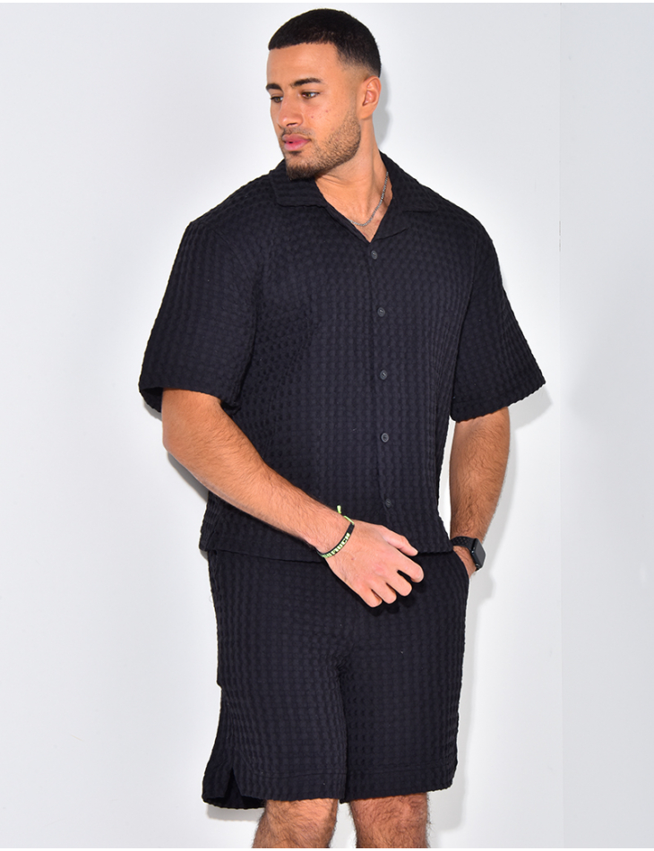Ensemble short et chemise texturé Ensemble short et chemise texturé