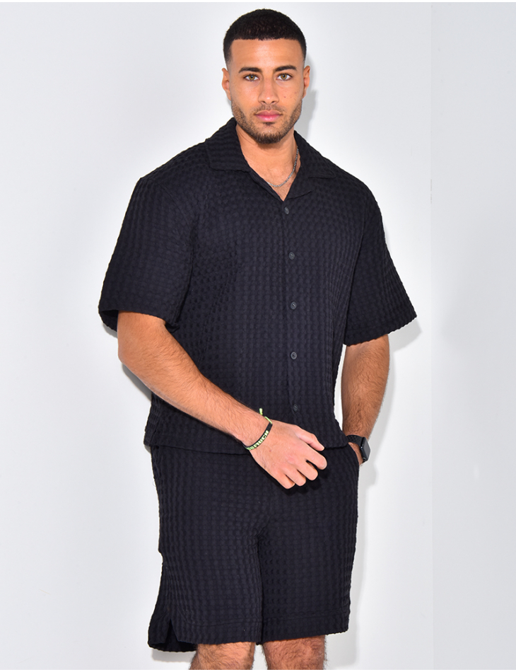 Ensemble short et chemise texturé Ensemble short et chemise texturé