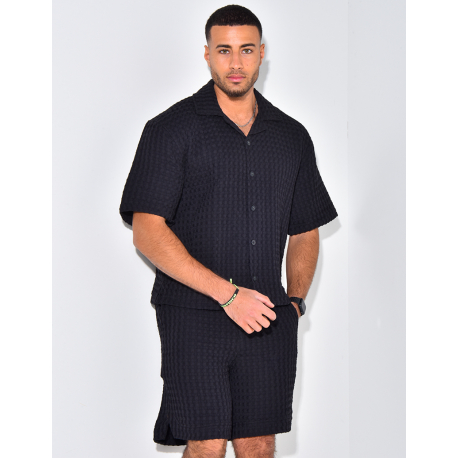 Ensemble short et chemise texturé Ensemble short et chemise texturé