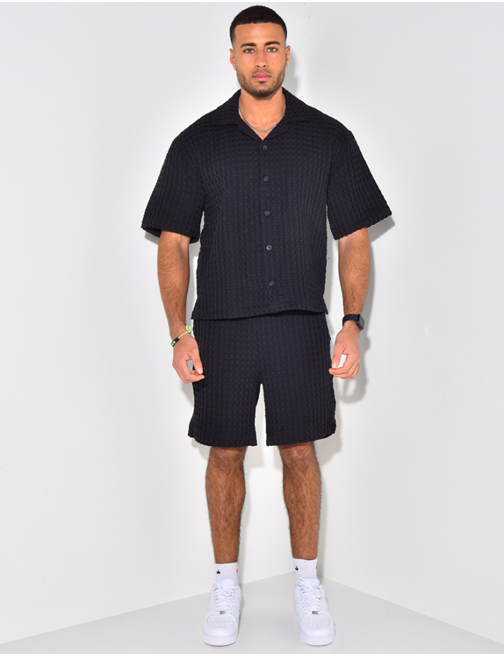 Ensemble short et chemise texturé Ensemble short et chemise texturé