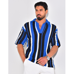 Polo ajouré à rayures