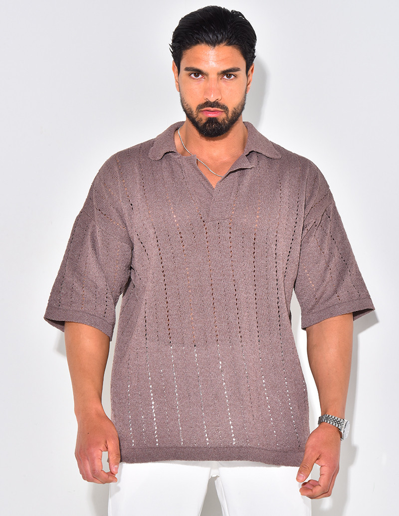 Polo manches courtes ajouré