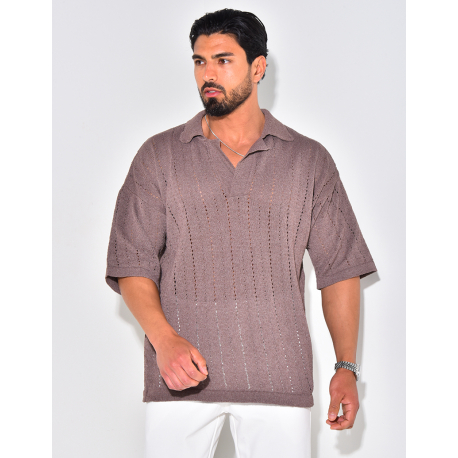 Polo manches courtes ajouré Polo manches courtes ajouré