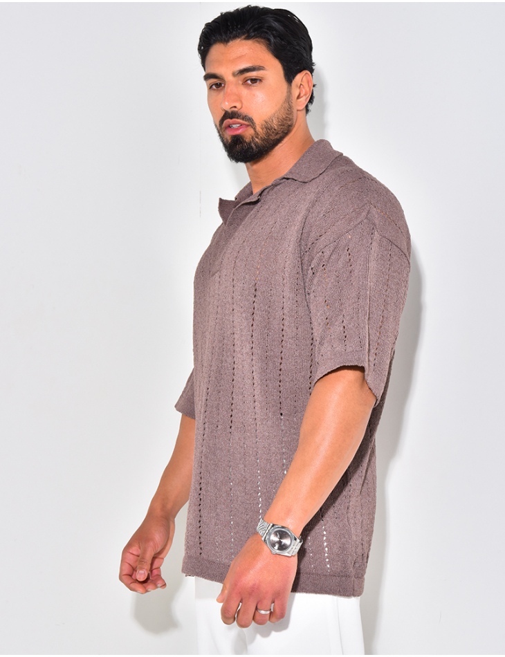 Polo manches courtes ajouré Polo manches courtes ajouré