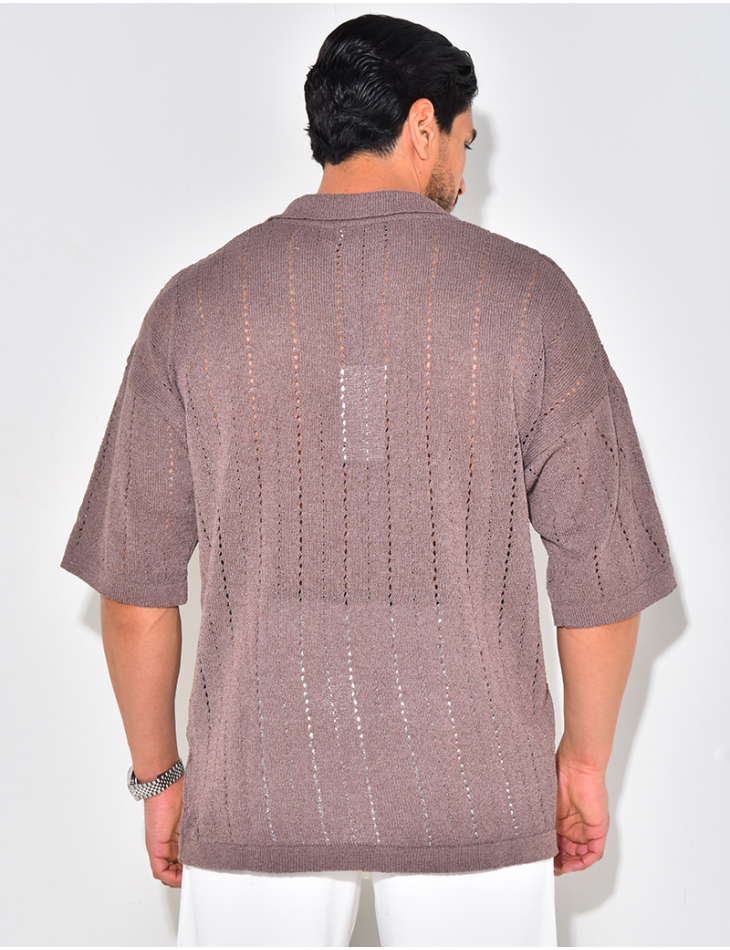 Polo manches courtes ajouré Polo manches courtes ajouré