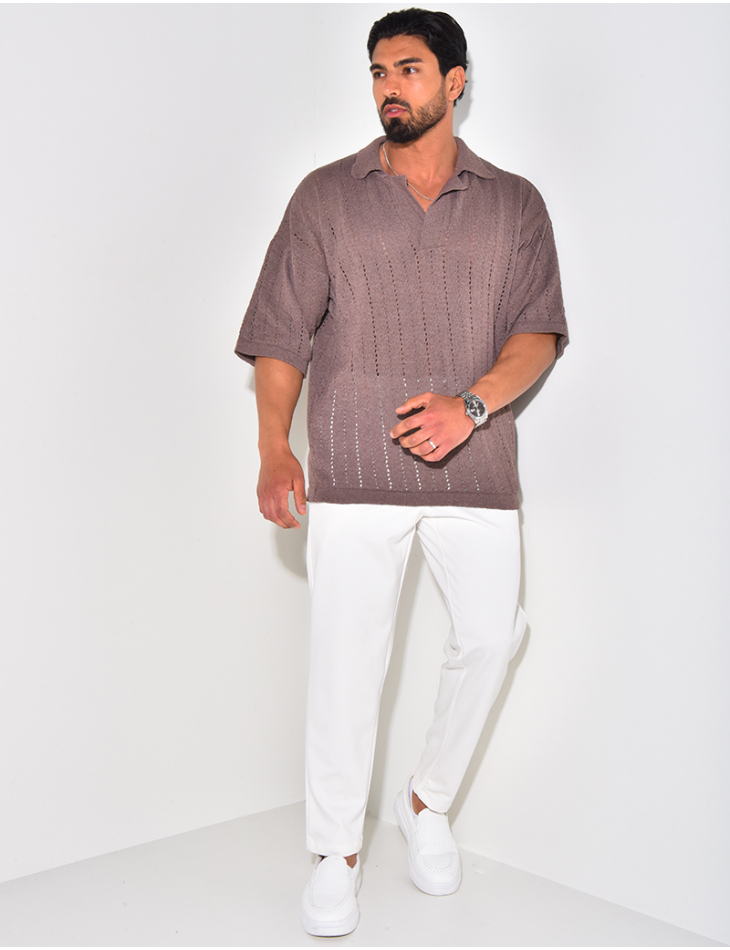 Polo manches courtes ajouré Polo manches courtes ajouré