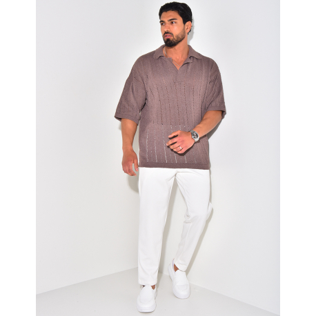 Polo manches courtes ajouré Polo manches courtes ajouré