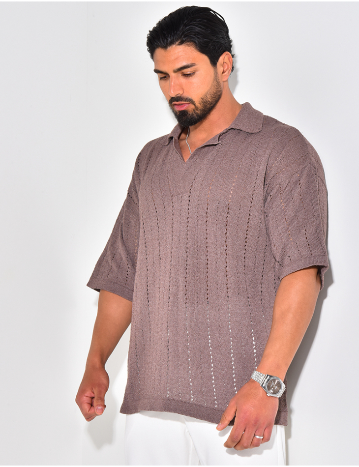 Polo manches courtes ajouré Polo manches courtes ajouré