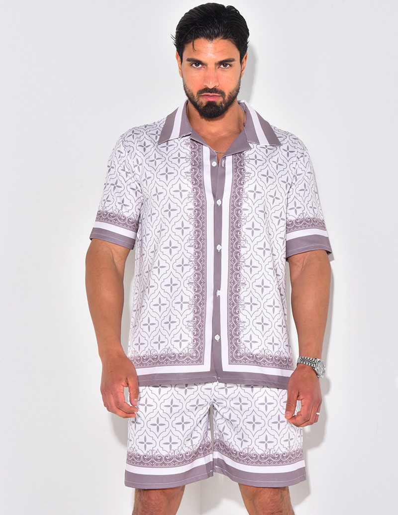 Ensemble chemise et short à motif