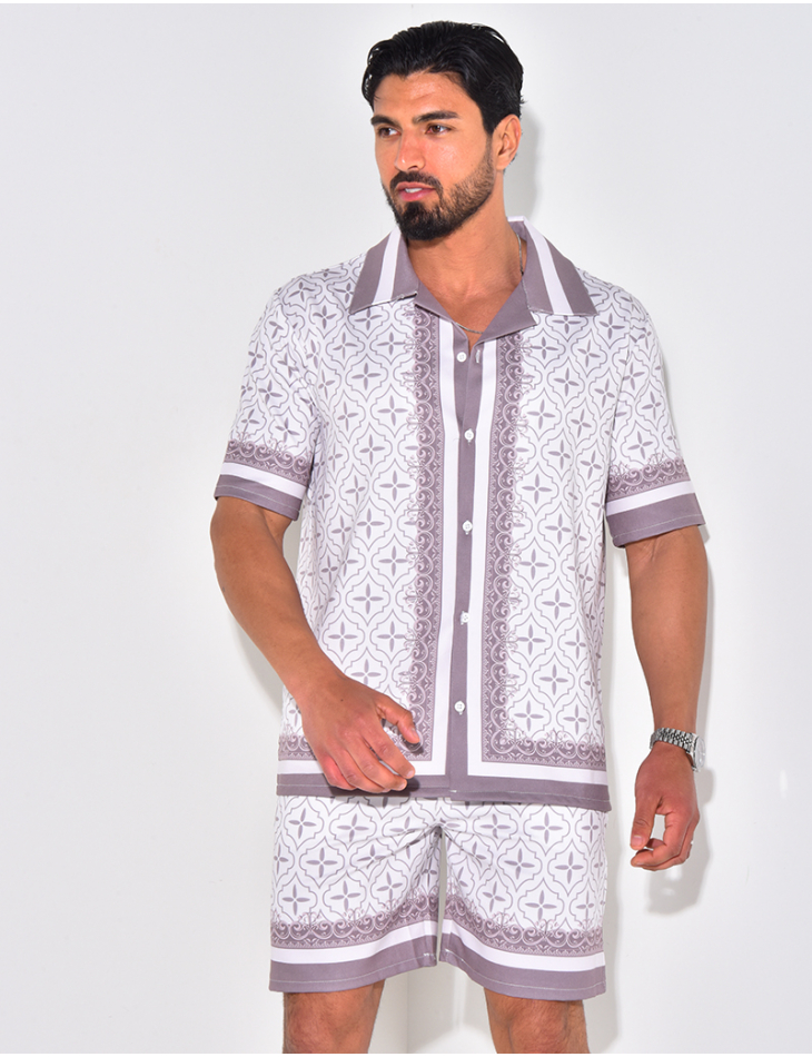Ensemble chemise et short à motif Ensemble chemise et short à motif