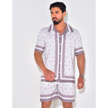 Ensemble chemise et short à motif Ensemble chemise et short à motif