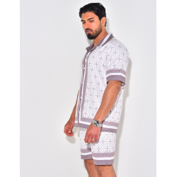 Ensemble chemise et short à motif Ensemble chemise et short à motif
