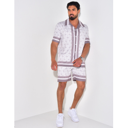 Ensemble chemise et short à motif Ensemble chemise et short à motif