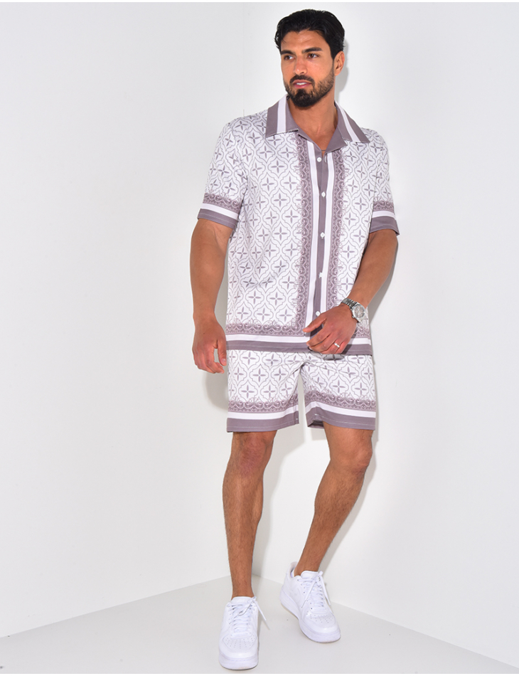 Ensemble chemise et short à motif Ensemble chemise et short à motif