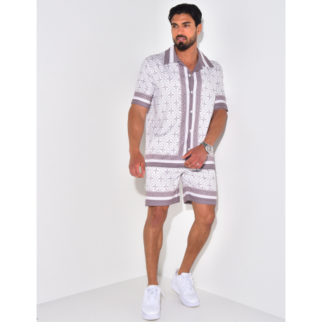 Ensemble chemise et short à motif Ensemble chemise et short à motif