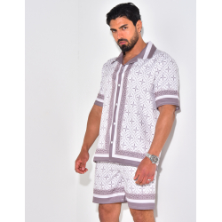 Ensemble chemise et short à motif Ensemble chemise et short à motif