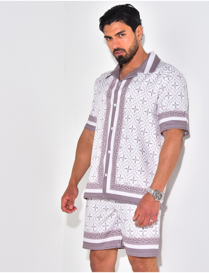 Ensemble chemise et short à motif Ensemble chemise et short à motif