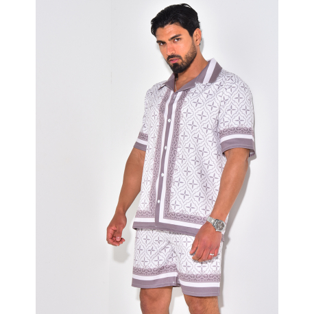 Ensemble chemise et short à motif Ensemble chemise et short à motif