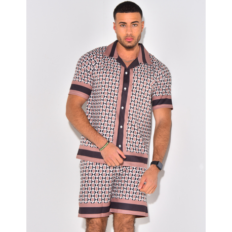 Ensemble chemise et short à motif Ensemble chemise et short à motif