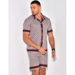 Ensemble chemise et short à motif Ensemble chemise et short à motif