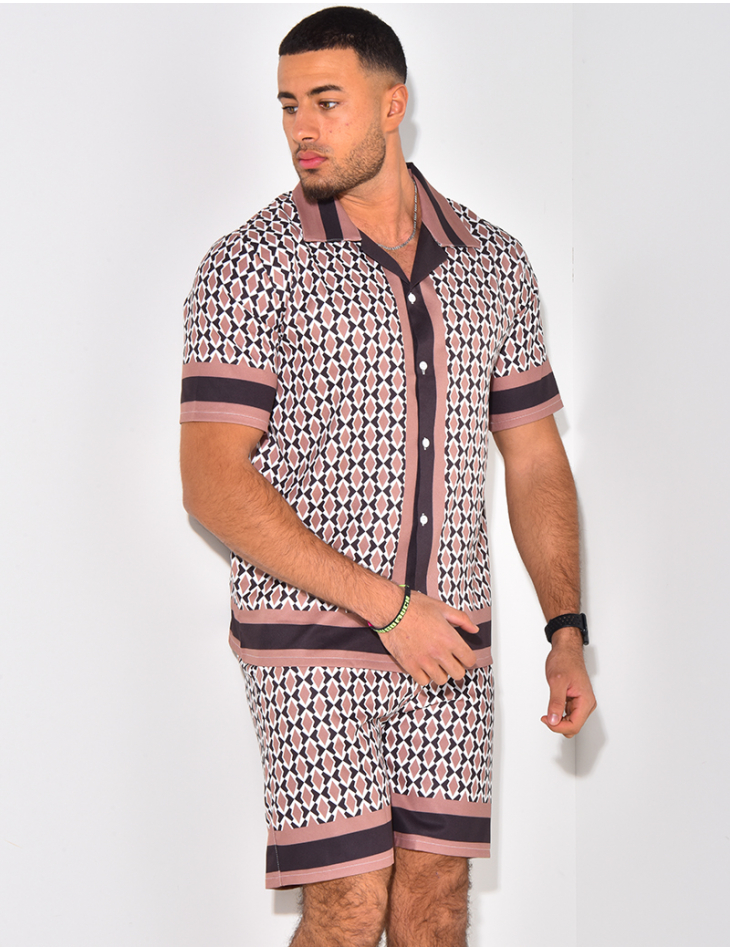 Ensemble chemise et short à motif Ensemble chemise et short à motif